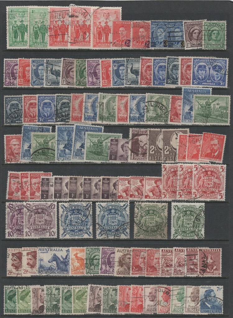 Australia Large Used Collection 1915 - 2010, 12 Pages CV $848.50