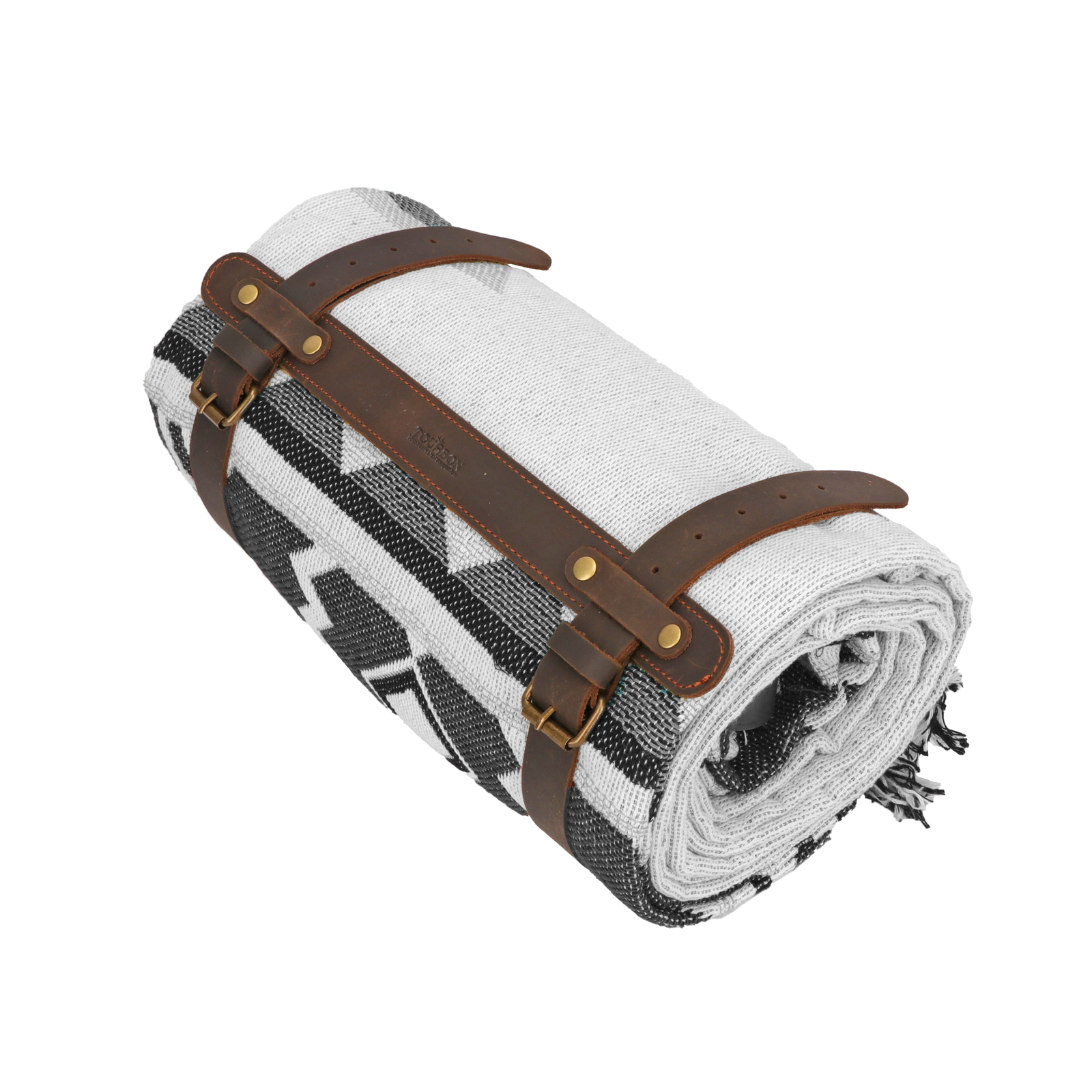 TOURBON Leather Picnic/Motorcycle Blanket Carry Handle Camp Belt Bedroll Strap