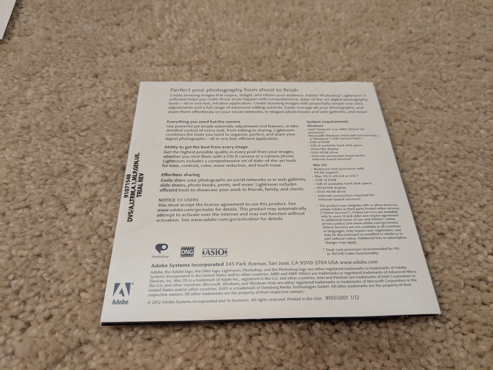 Adobe Photoshop CS6 for Windows - Disc and Serial Number - FREE RETURNS