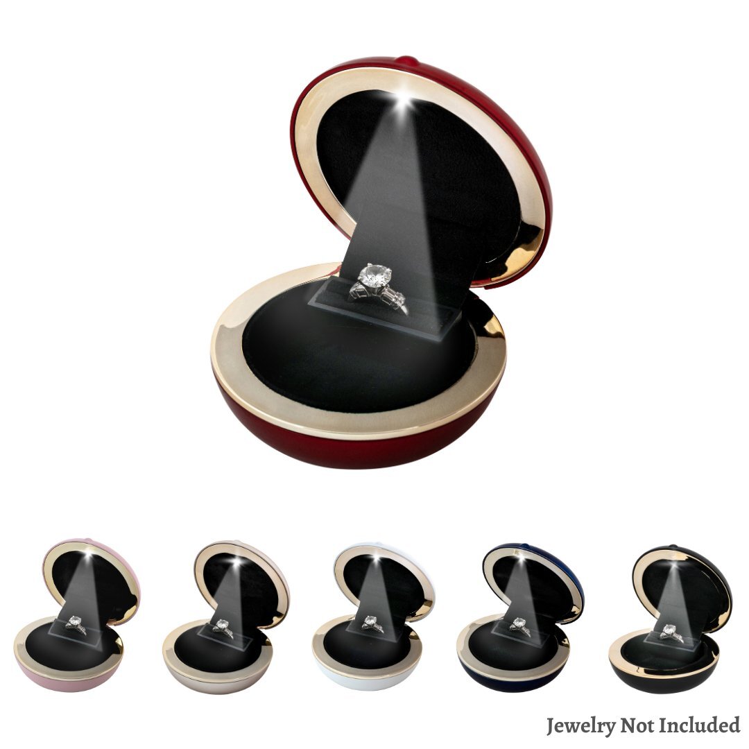 Novel Box Slim LED Lighted Wedding Engagement Jewelry Ring Presentation Box