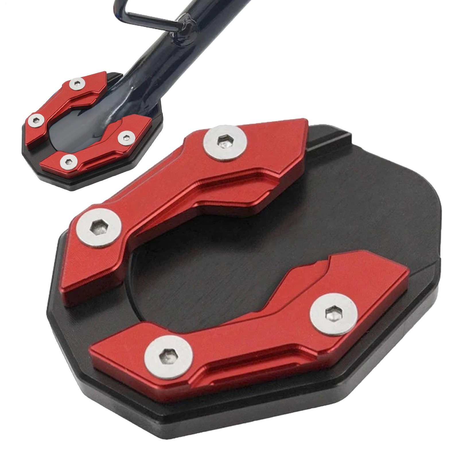 Universal Motorcycle Kickstand Base Plate Stand Pad Extension Foot Side Stand