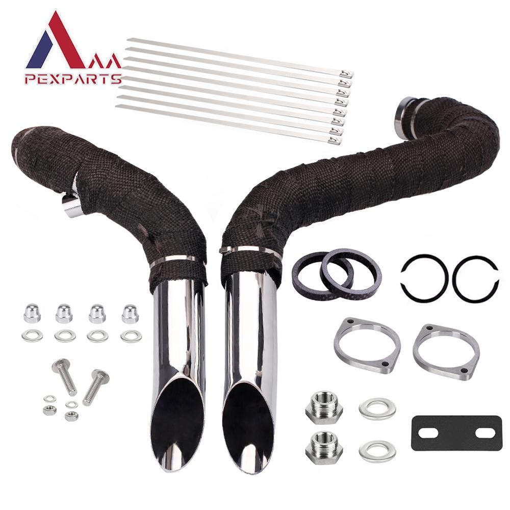 2" LAF Exhaust Pipes for Harley Sportster/Softail 1984-2023 with Silver Wrap