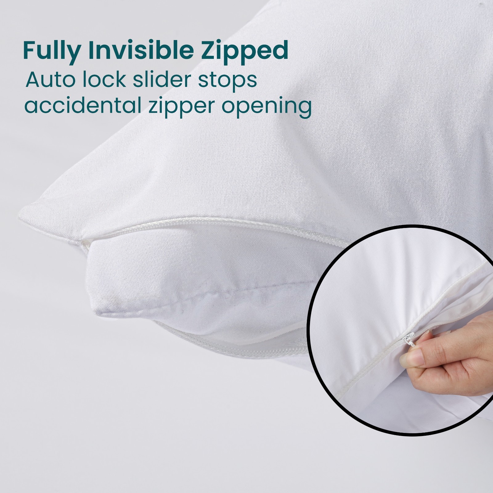 Waterproof Pillow Covers Zippered 4 Pack Standard Queen King Pillow Protectors