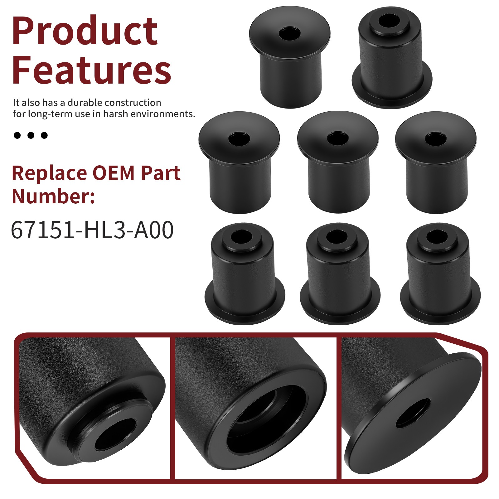 2016-2024 For Honda Pioneer 1000-5 SXS1000M5 D/L/P Front And Rear Door Bushings