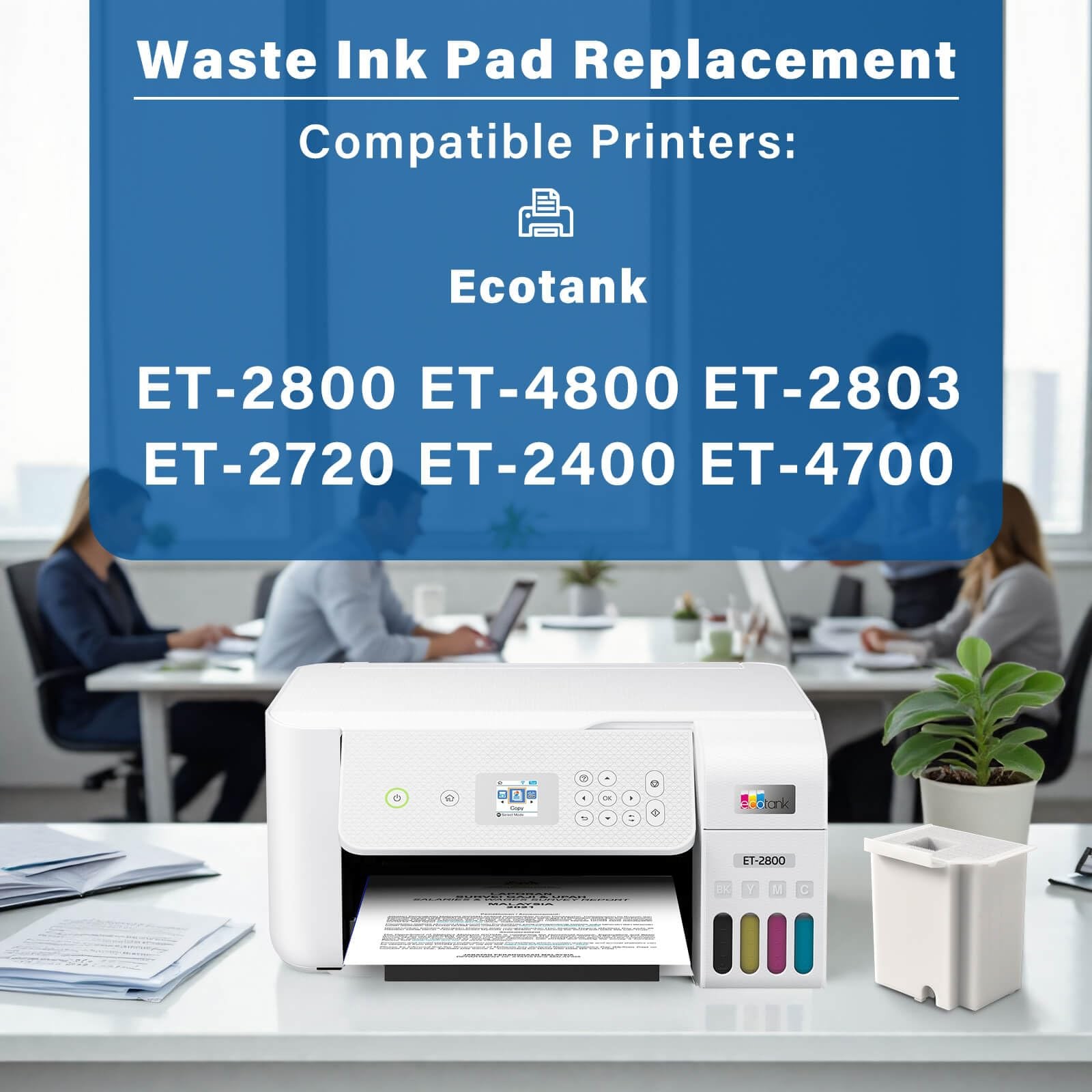 Waste Ink Pad Replacement with Reset Software for Ecotank ET-2800 ET-4800 ET-...