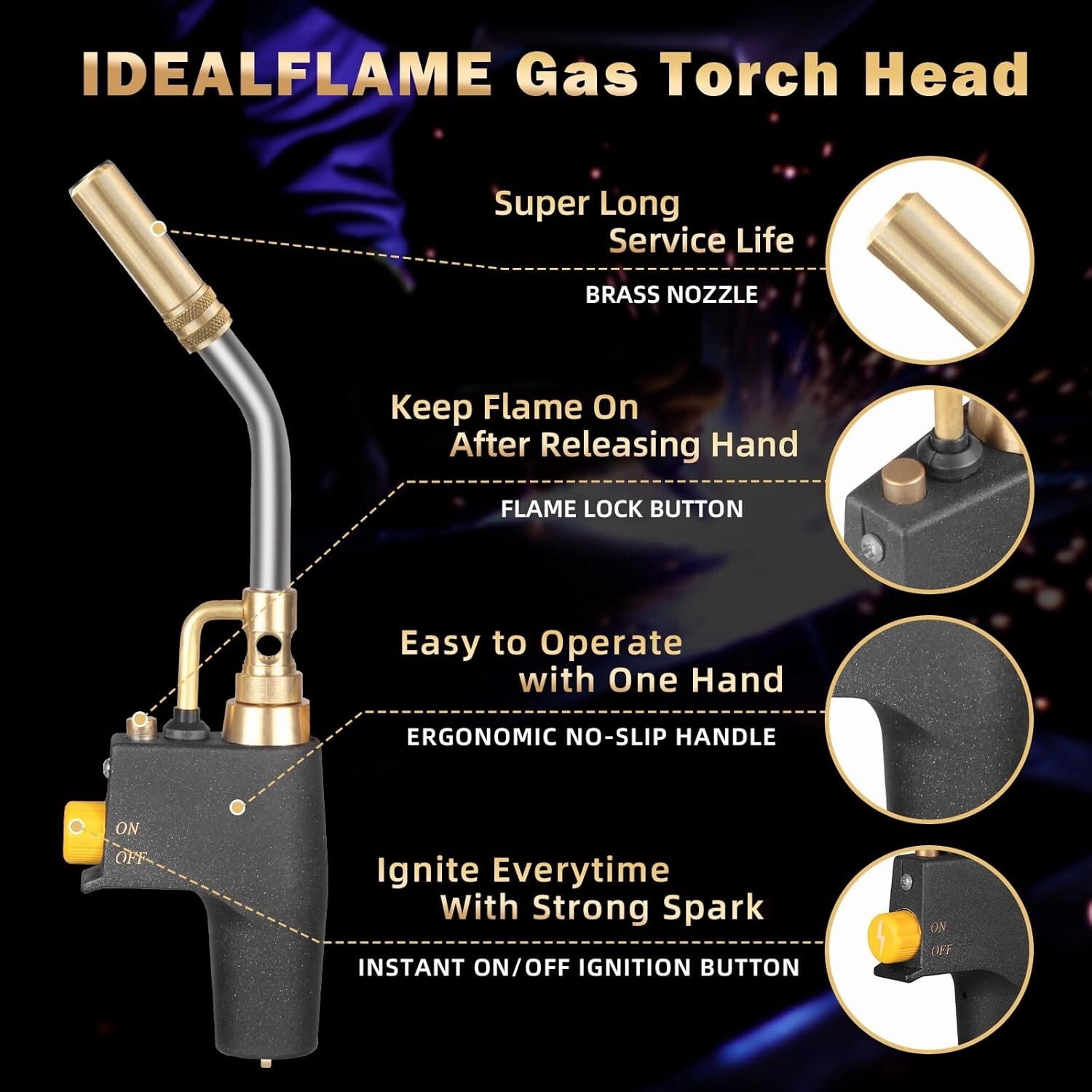 Propane Torch Head Mapp Gas Torch Map GasTorch Kit Welding Torch Brazing Torch