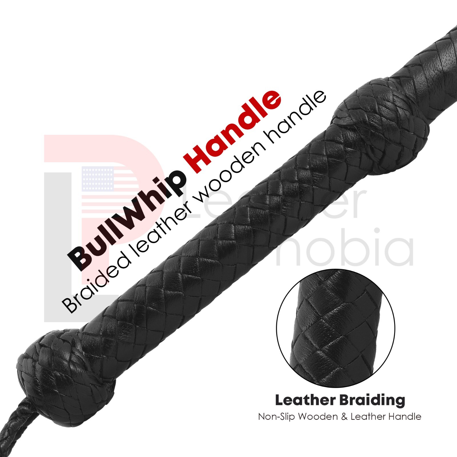 Cow Hide Leather BULL WHIP 04 to 08 Feet Long 12 Plaits Black Indiana Jones Whip