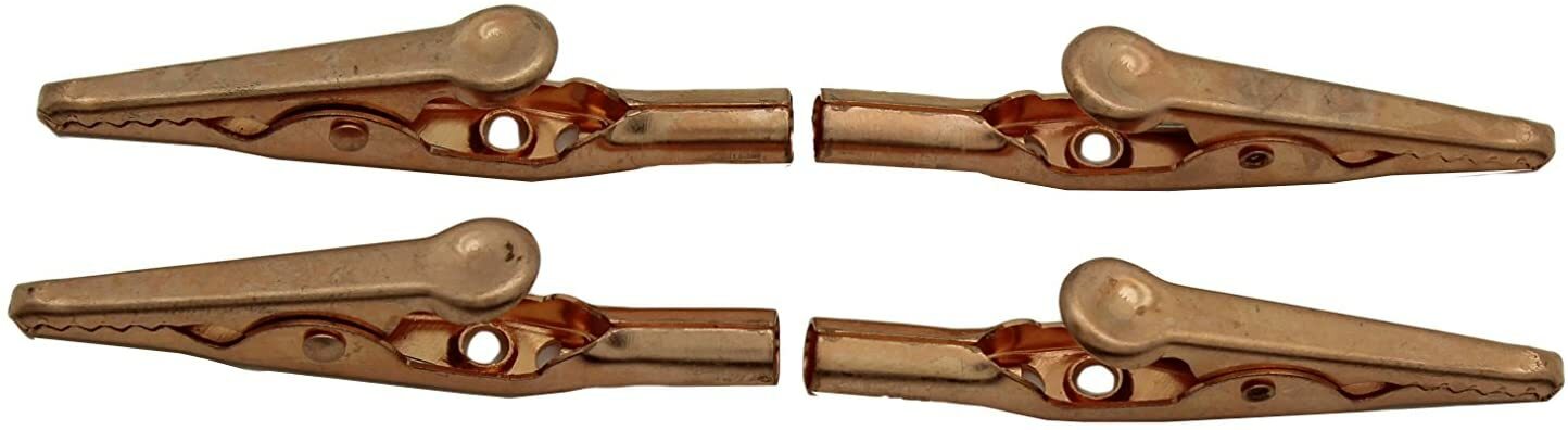 Copper Alligator Clips 4pc 2 in 10 Amp Soldering Heat Sink & Test Wire Connector