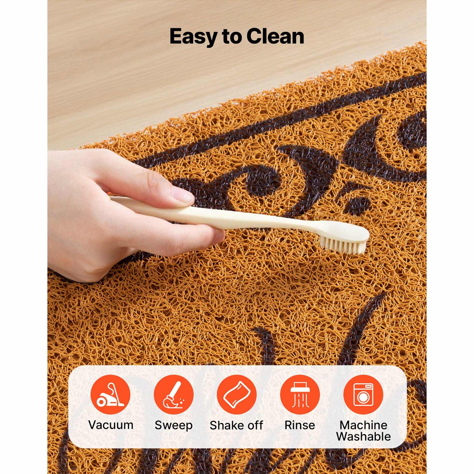 Uimoso Faux Coir Welcome Mat with Non-Slip Backing for Outdoor Entryways