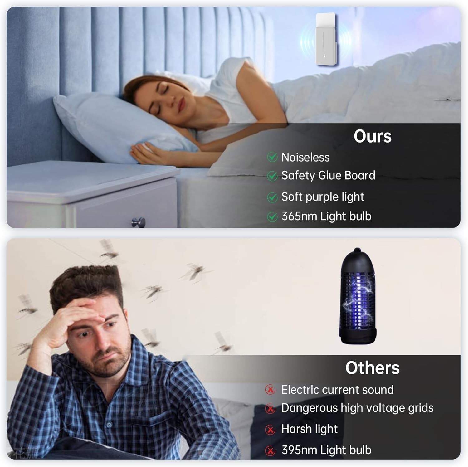 2 Pack Plug-In Flying Insect Trap Zevo UV Light Mosquito Fly Killer w/10 Refills