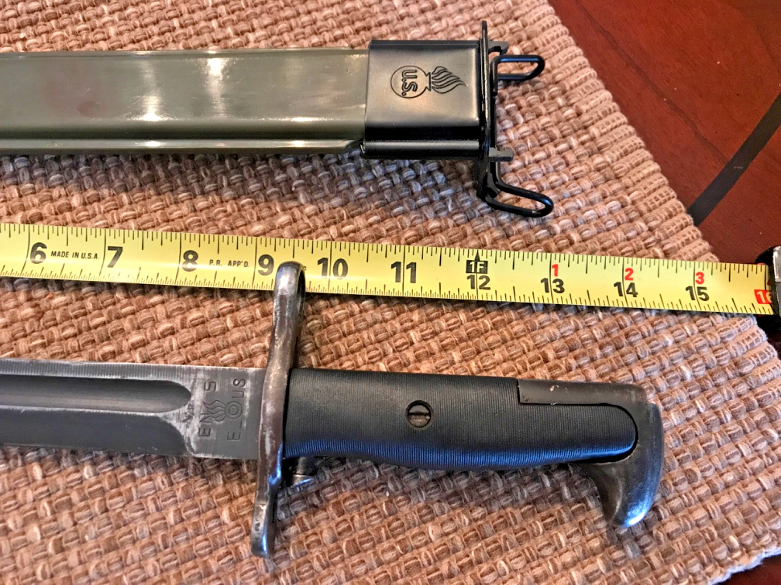 West German / GREEK GI issue 10” M1 BAYONET & Scabbard* U.S. WWII M1 Garand #723