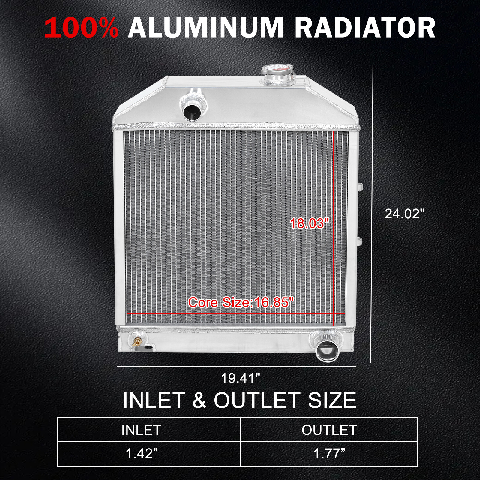 C7NN8005H 3 Row Aluminum Radiator For Ford New Holland 2000 2600 3000 3600 4000