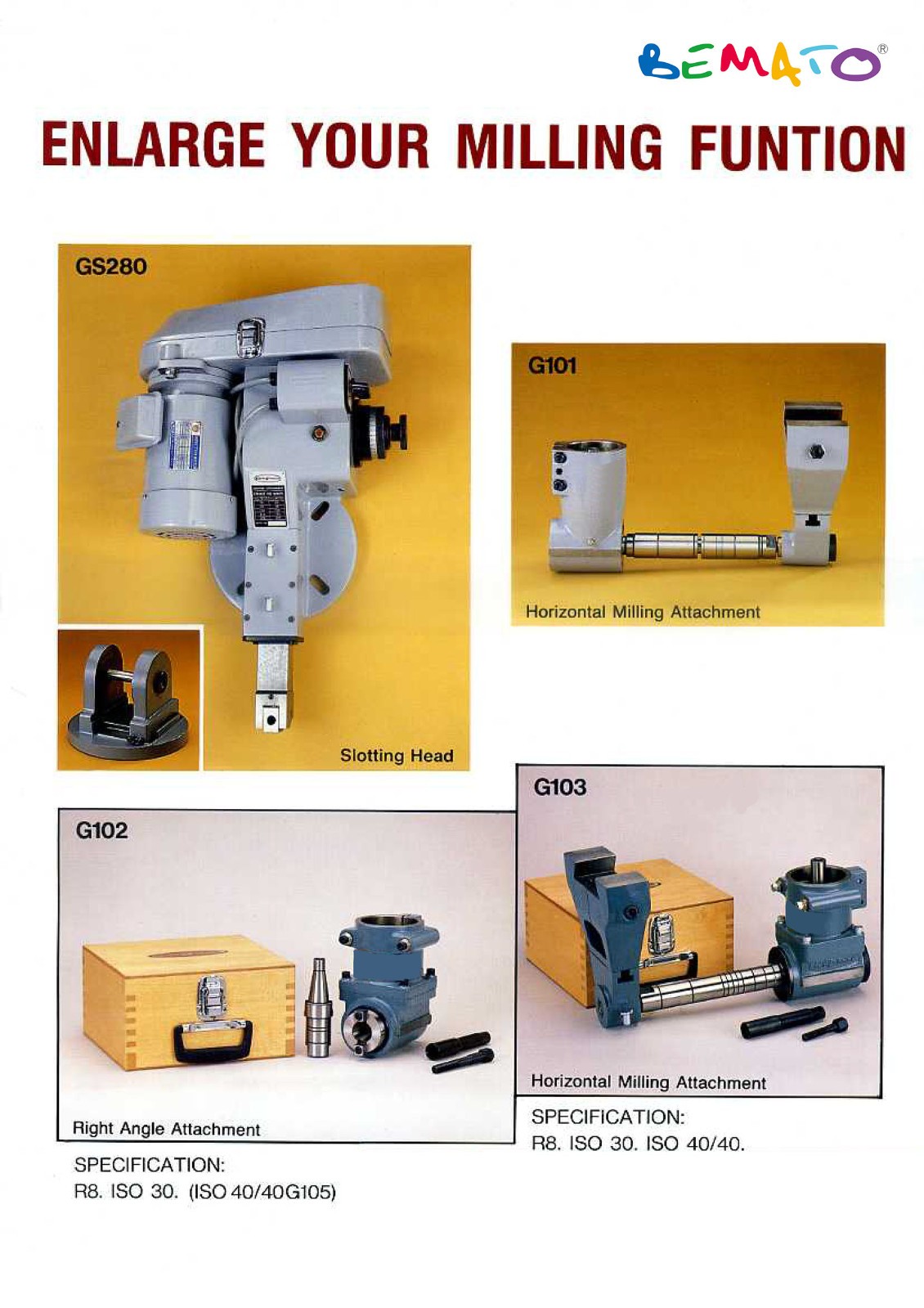R8 RIGHT ANGLE MILLING ATTACHMENT COMPLETE SET 1-541-110 NEW OLD STOCK