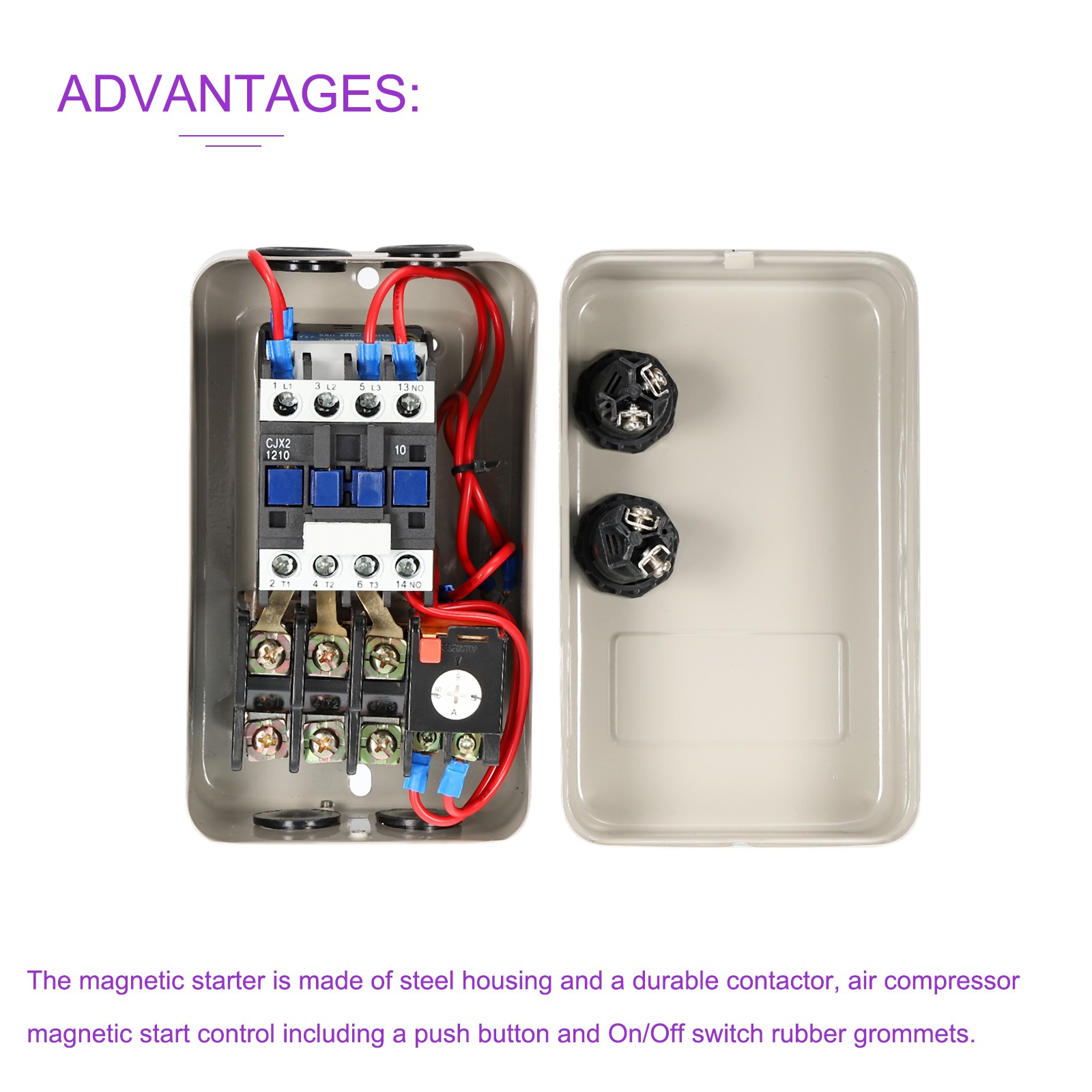 220V 240V 5.5KW Magnetic Electric Motor Starter Control Industrial Switches