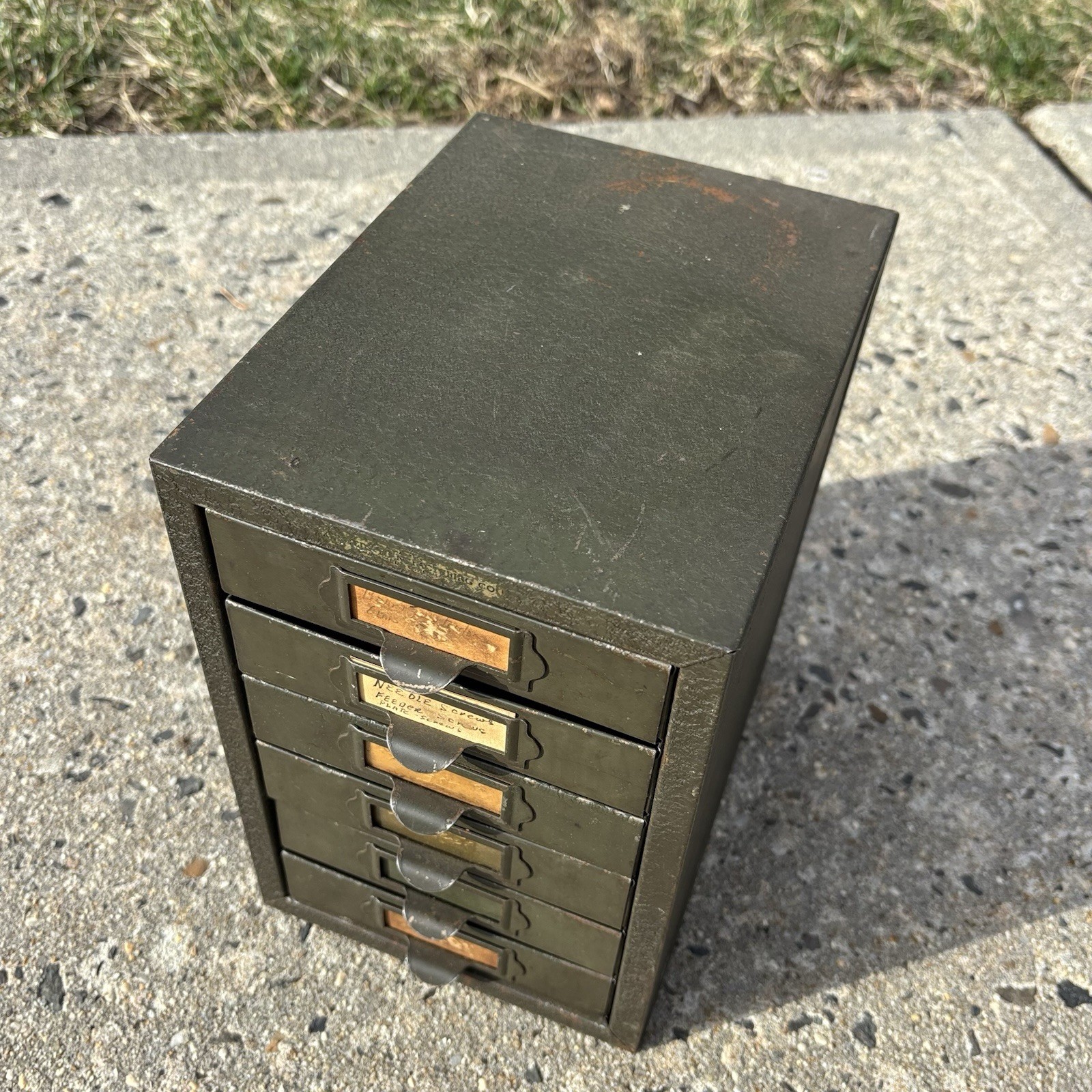 Vintage Kennedy Manufacturing Industrial Metal 6 Drawer Small Parts Cabinet