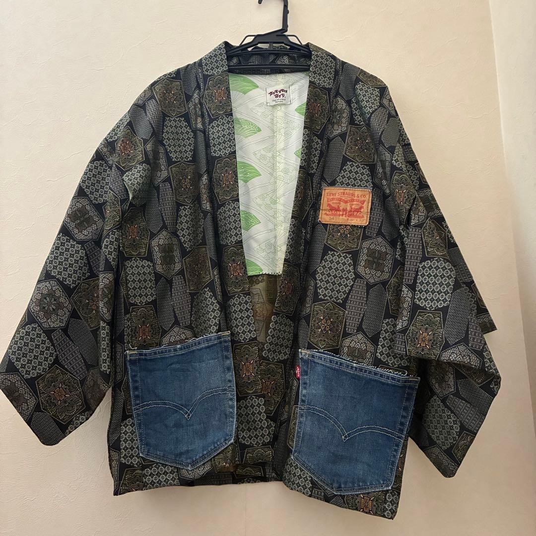 PANAMABOY Levi's Remake Denim Kimono Haori Noragi Jacket Men's