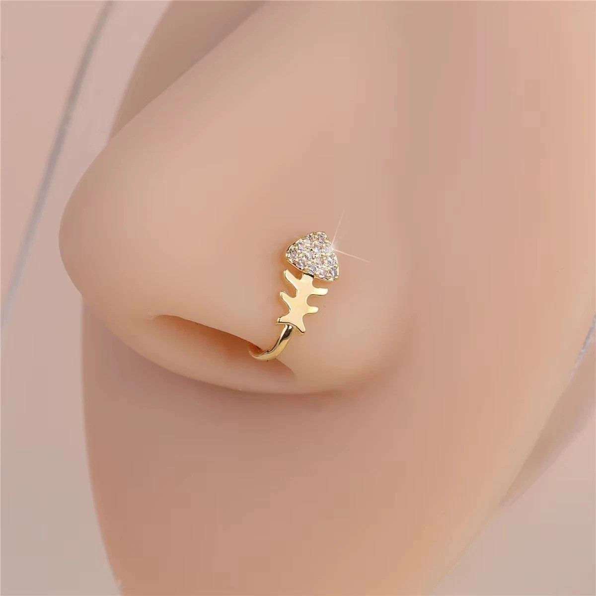 9pcs Nose Rings Non Piercing U-Shaped Nose Stud Elegant Style Non Ring For Women