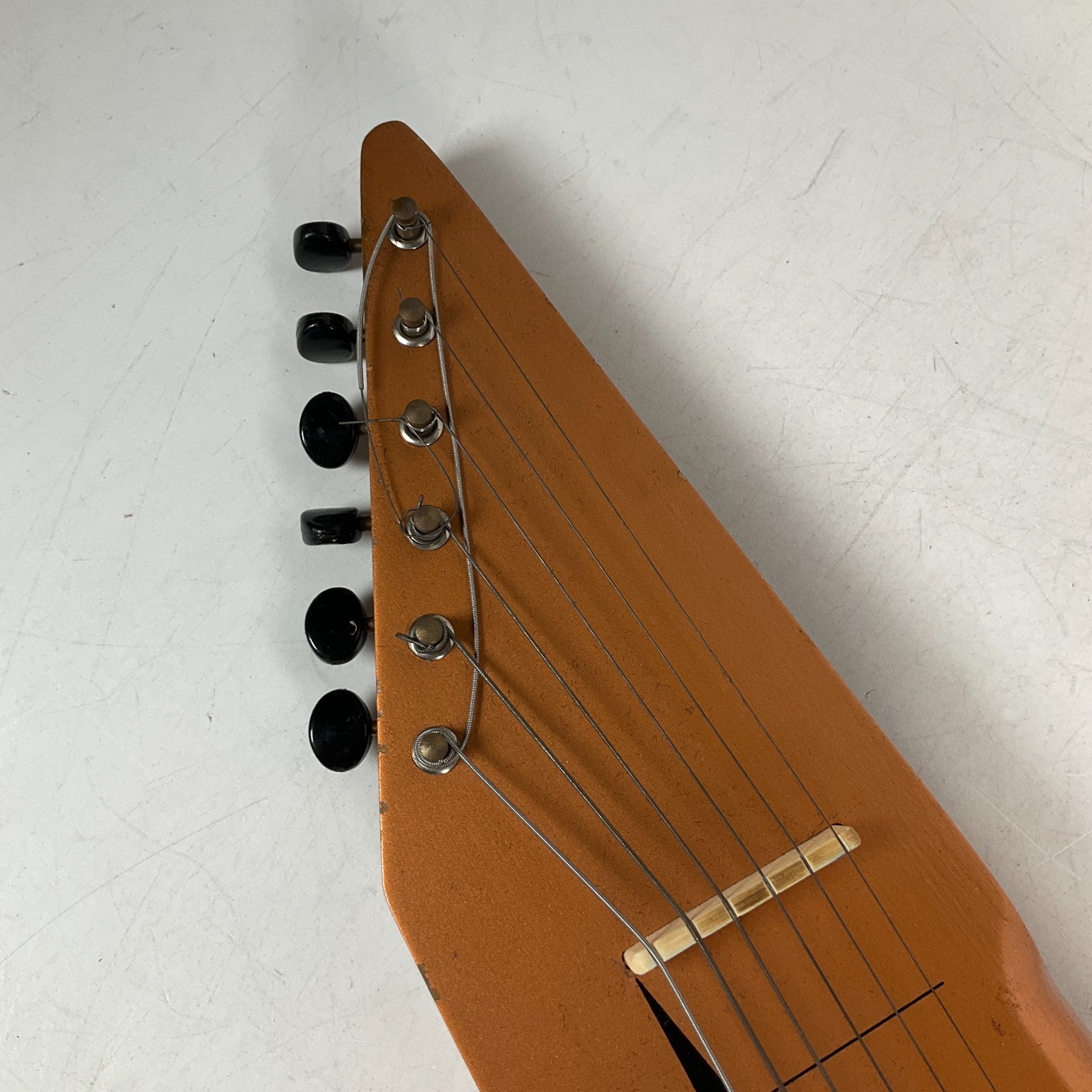 Vintage 1960s Harmony H-1 Lap Steel Electric Guitar Copper with Case