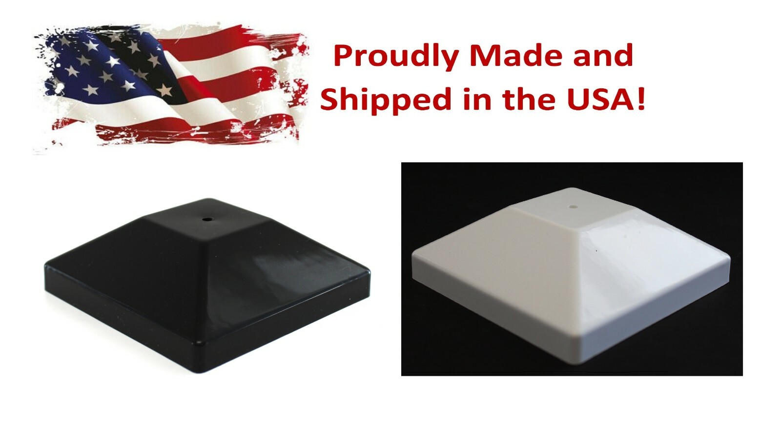 Nominal 4x4 Plastic Fence Post Caps with Nail Hole (3-5/8"x 3-5/8")