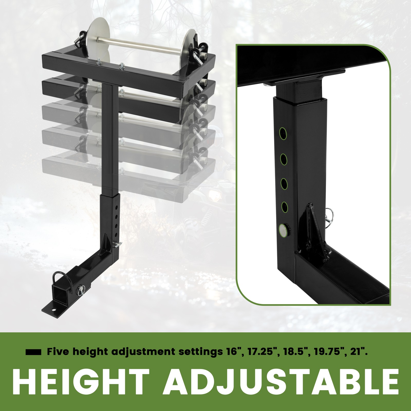 Barbed Wire Unroller Bolt-On ATV Adaptor with 2" Receiver Hitch For Fencing