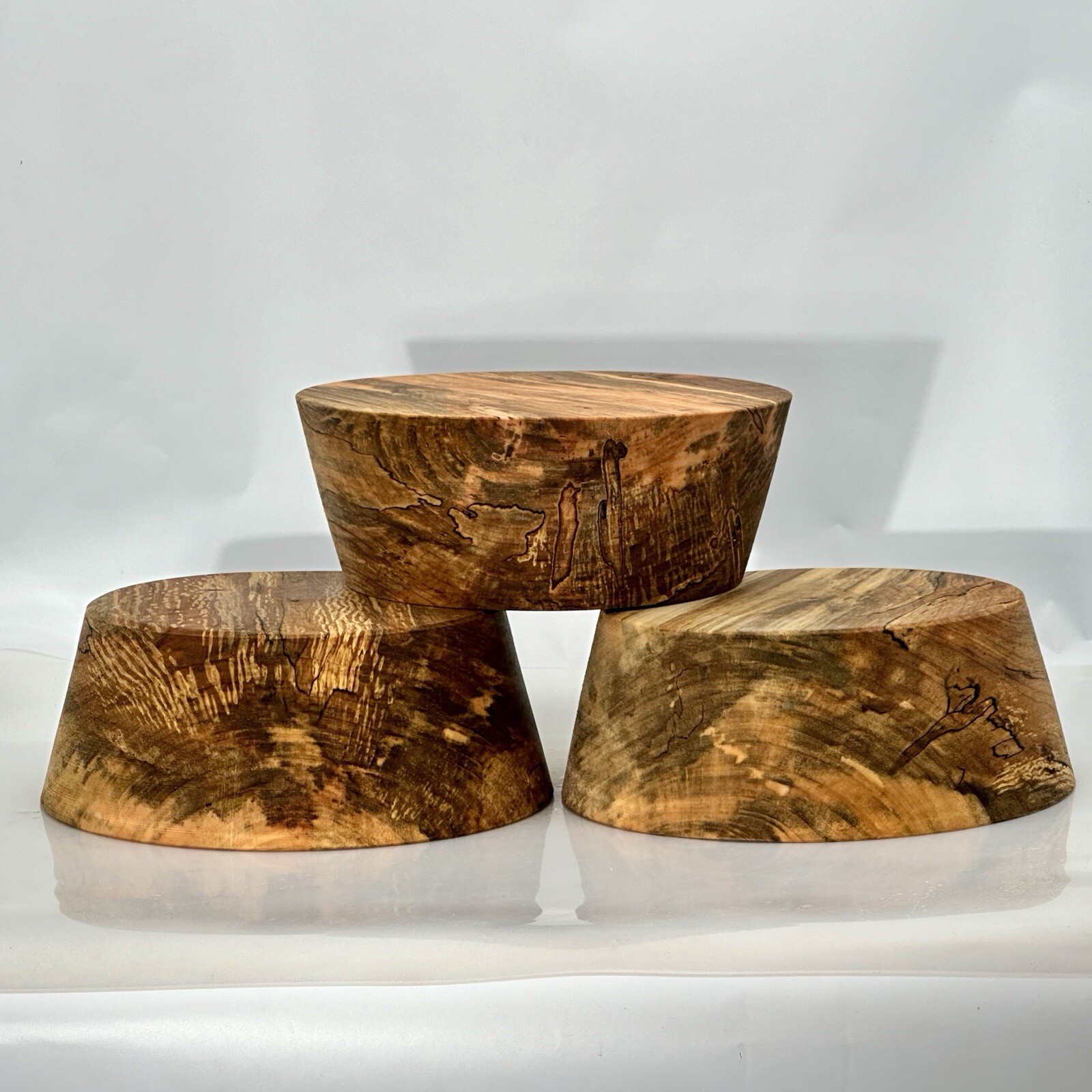 SPALTED MAPLE BOWL BLANKS, 10"X3.5" BULK LISTING, WOOD LATHE TURNING STOCK