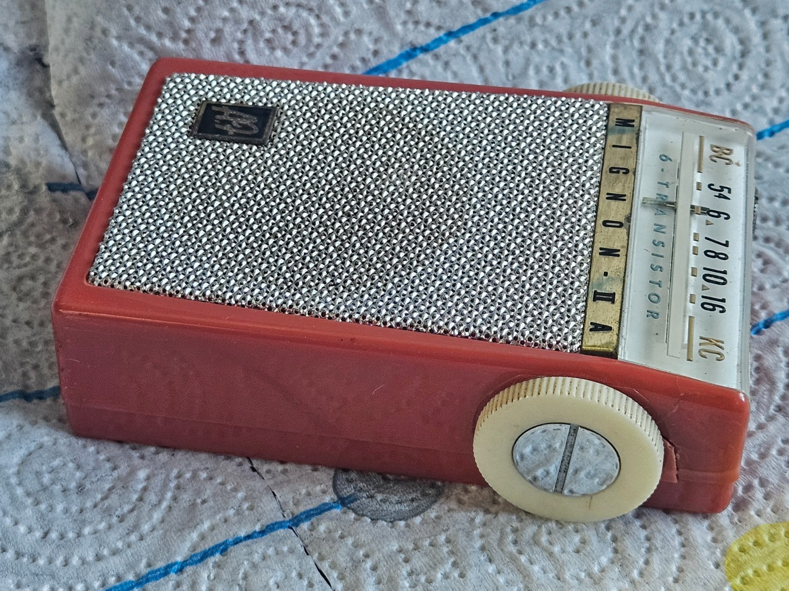 1959 MIGNON IIA STANDARD TRANSISTOR PINK Radio Vintage JAPAN W CASE