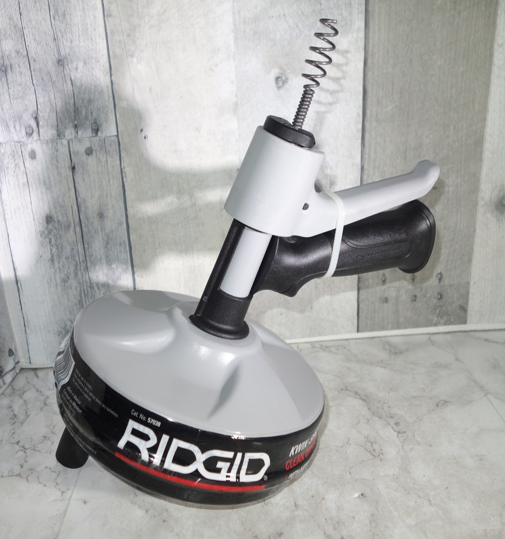 Ridgid 57038 Kwik Spin Manual Hand Held Drain Clog Auger Cleaner w/25 ft Cable