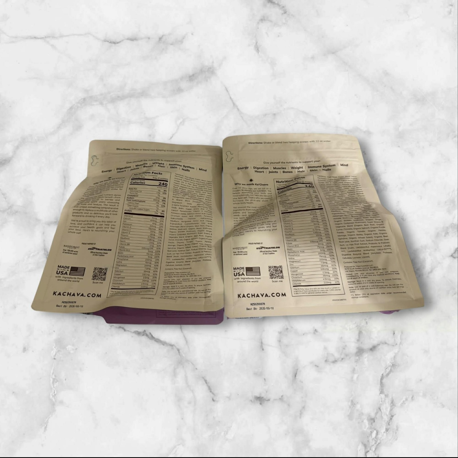 FOR 2 BAGS KA’CHAVA Coconut ALL IN ONE NUTRITION SHAKE 15.31 Oz Kachava 08/26+