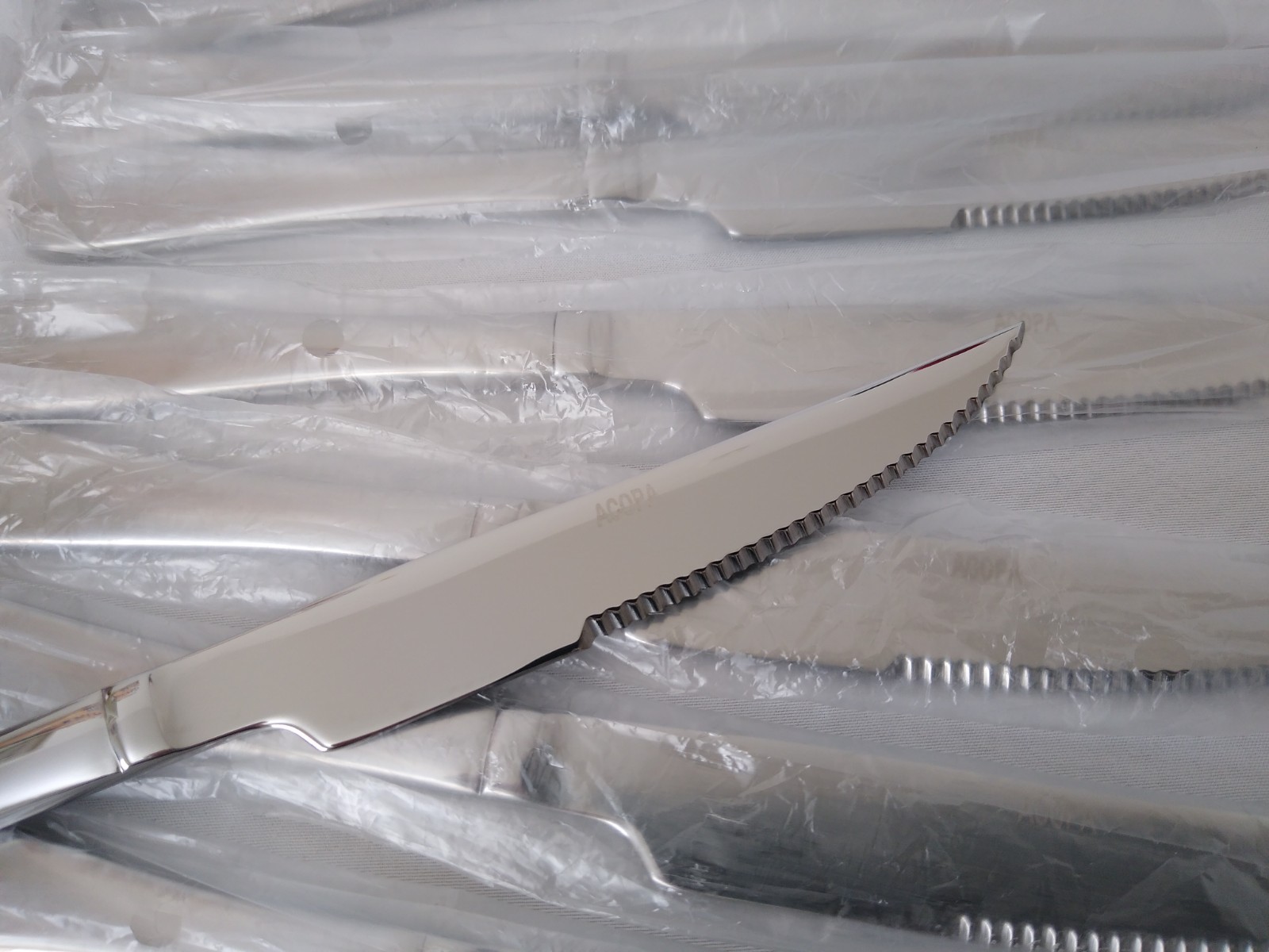 Acopa 18/0 Stainless Steel 9" Steak Knife 12 Pack Benson / Brigitte Flatware