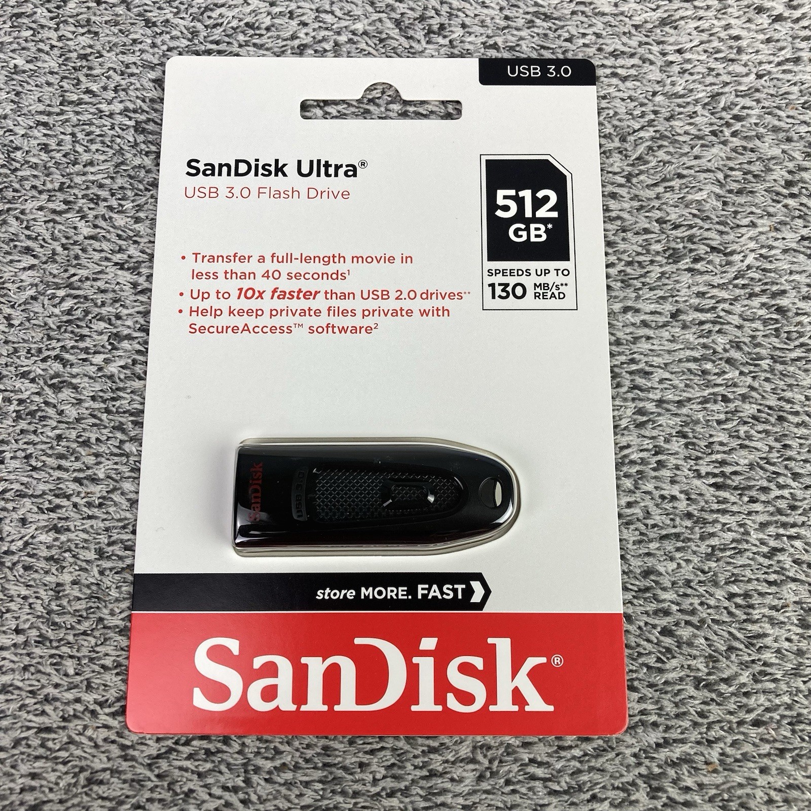 SanDisk Ultra 512 GB USB 3.0 USB Flash Drive Speed up to 130MBs New