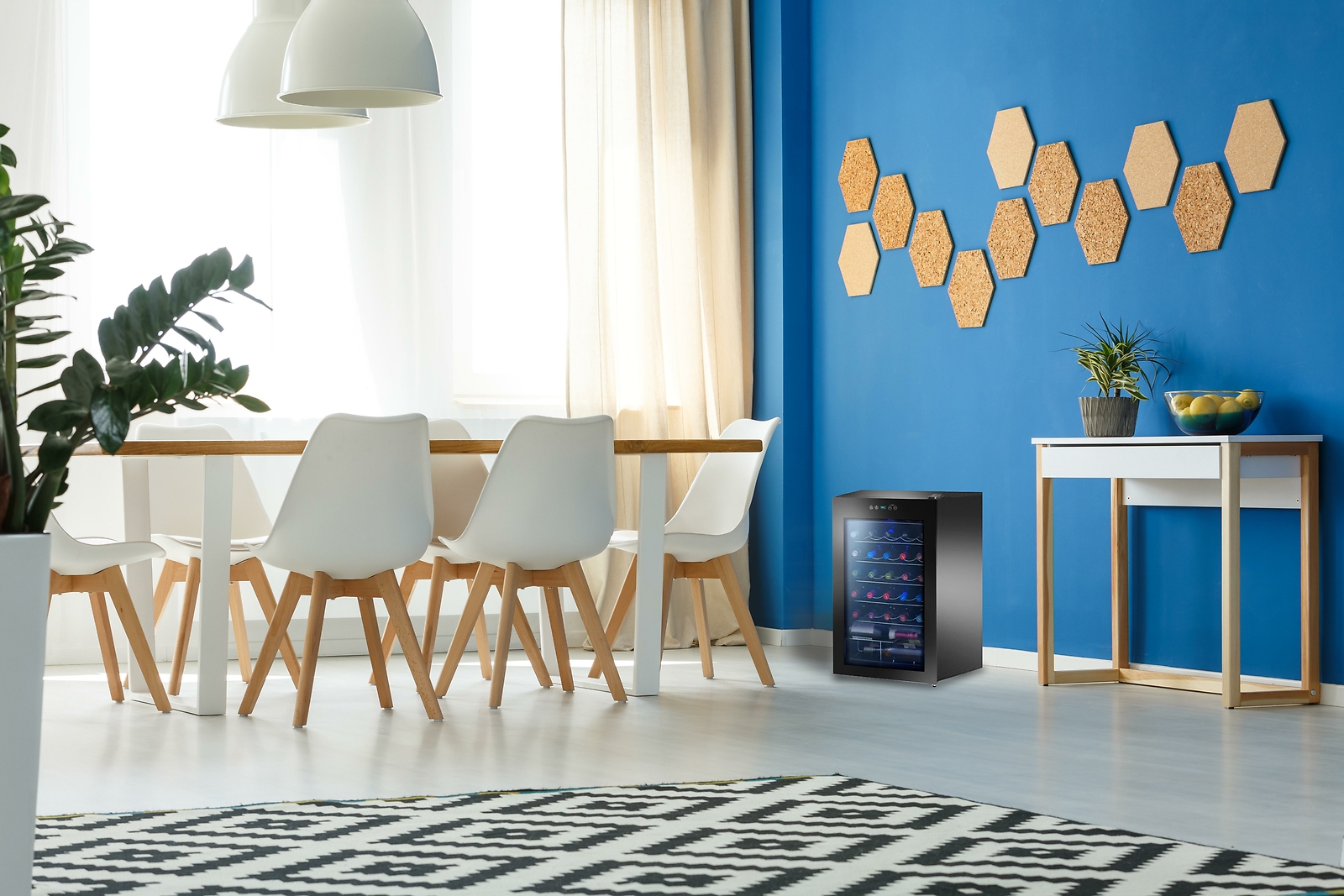 Arctic King Premium 34-Bottle Wine Cooler Touch Control LED Lighting Black NEW