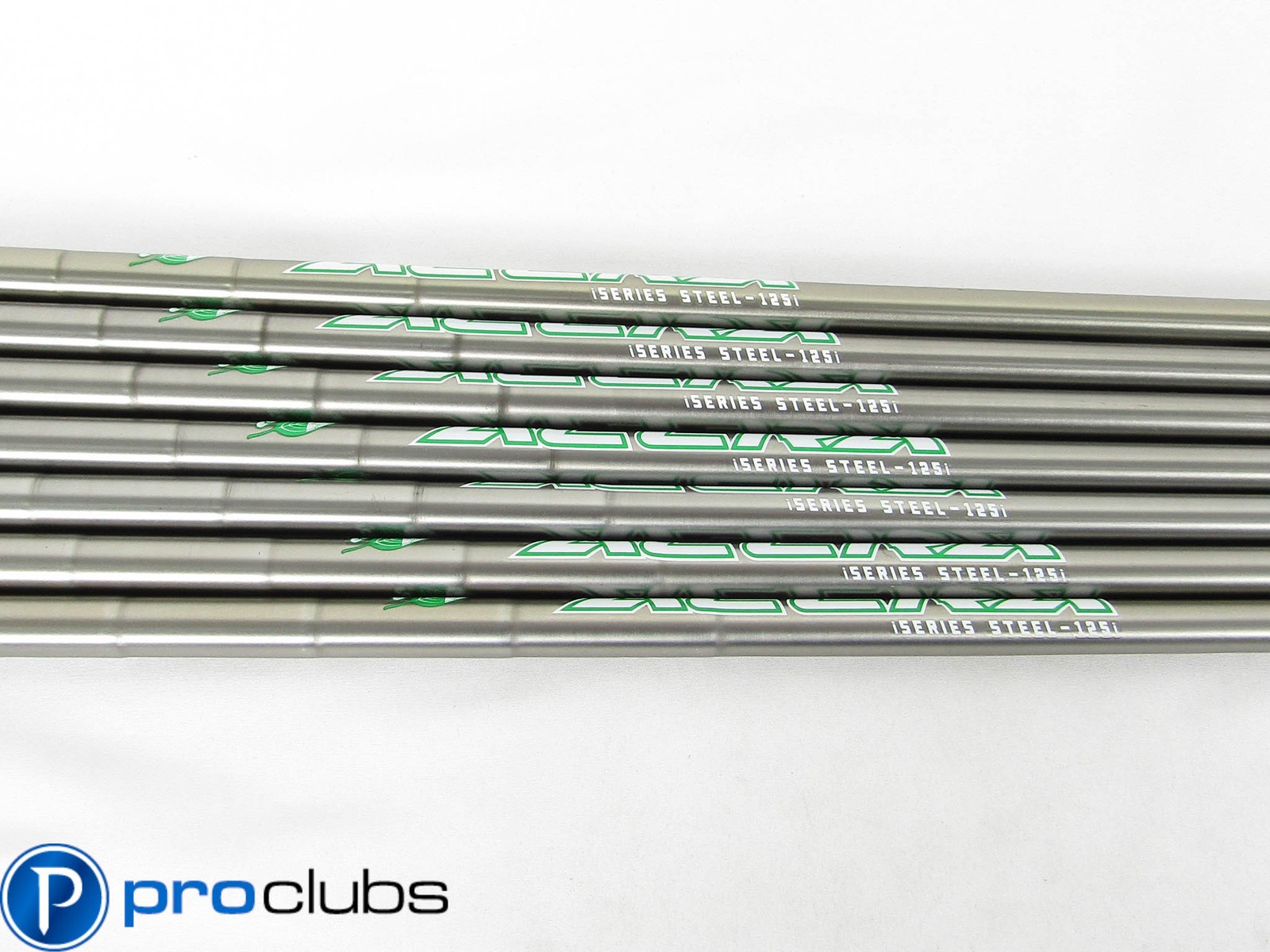 NEW ACCRA iSERIES ECO SATIN 125 X-FLEX IRON SHAFTS 4-PW .355 TIP #436747