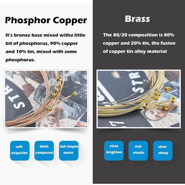 4 Sets 6 Strings 16002 Phosphor Bronze LIGHT Guitar Strings 10-47