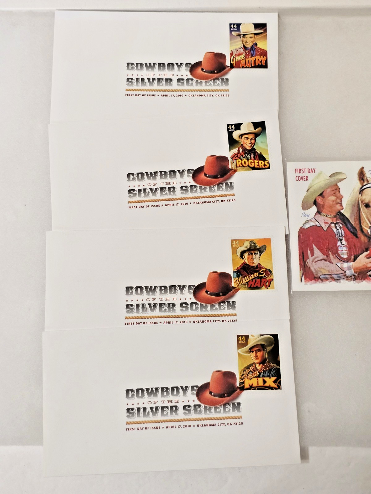 2010 COWBOYS OF THE SILVER SCREEN FDC's Lot of 8 Roy Rogers 2012 First Day Cover