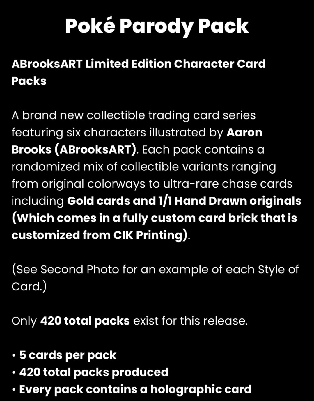 Gyarados FOIL Abrooks x Poke Parody Limited Character Card Aaron Brooks