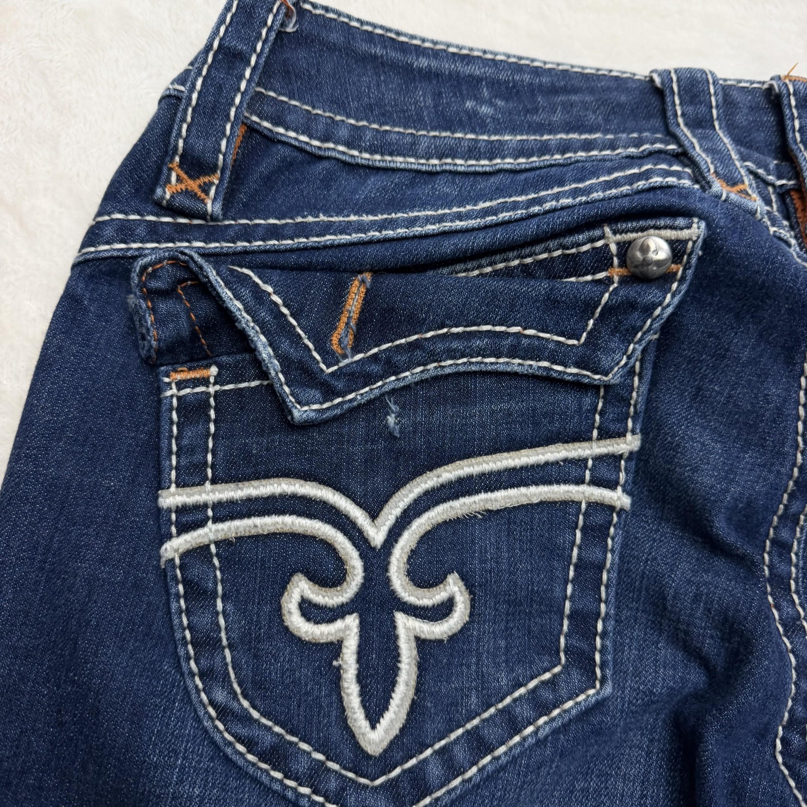 Rock Revival Stephanie Boot Jeans Womens 30x34 Bootcut Embroidered Pockets Denim