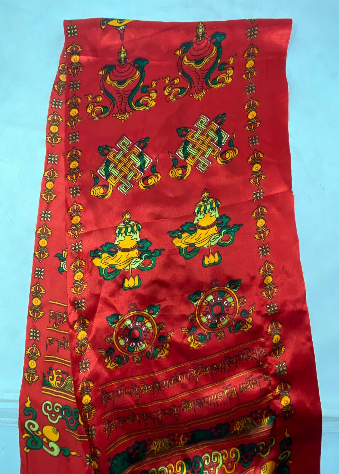 Himalayan Nepal Khata/Khatag/Khada: Nepali Tibetan Buddhist red scarf auspicious