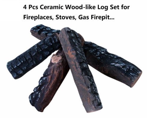 4 5 8 9 10 Pcs Ceramic decorative Log for Gas Fireplace, stoves, firepit