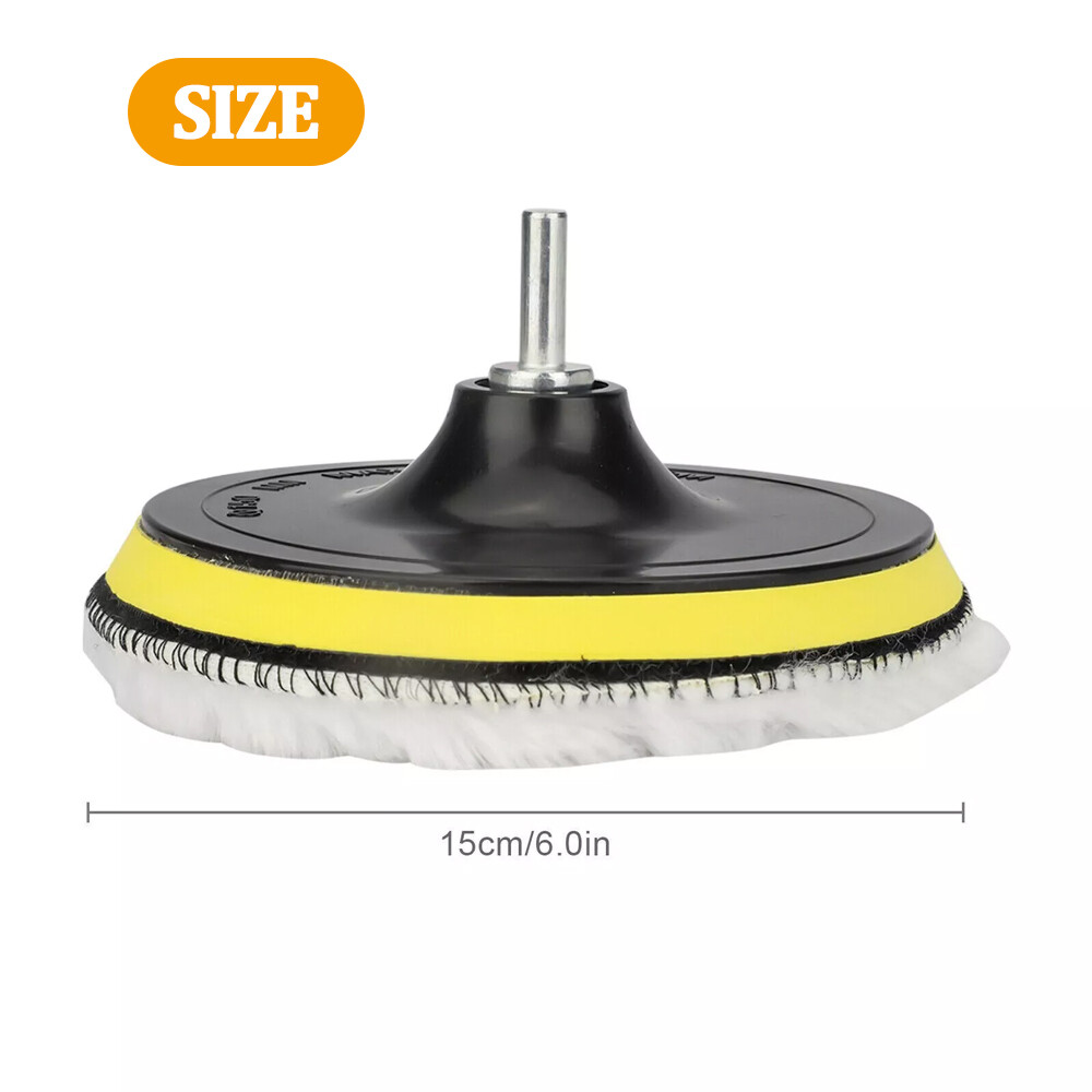 6" Buffing Polishing Pad Wool Wheel Mop Kit For Car Polisher Drill Adapter 5PCS