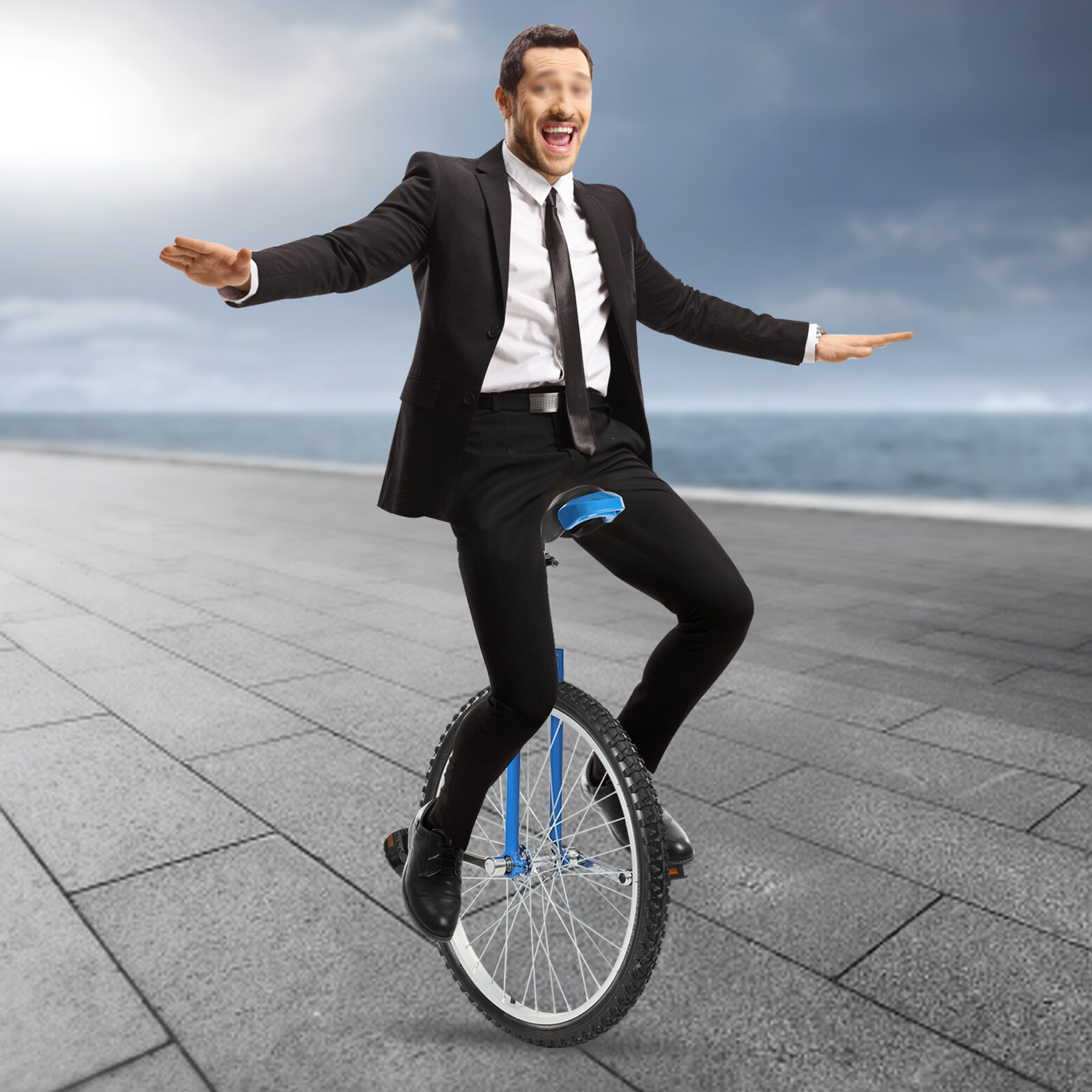 Unicycle with Excellent Steel Frame Leakproof Tire Adjustable Height for Outdoor