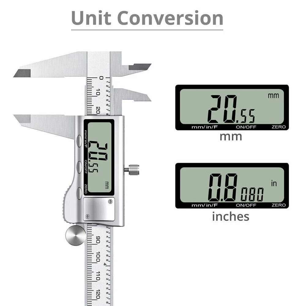 Digital Caliper Micrometer LCD Gauge Vernier Electronic Measuring Tool 6" 150mm
