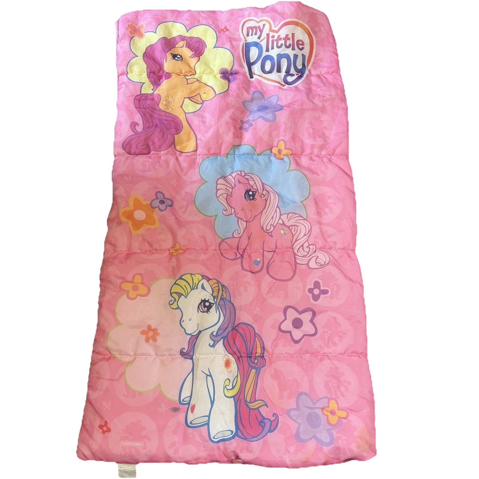 VTG ‘03 My Little Pony Pink Sleeping Bag G3 Sparkleworks Pinkie Pie Star Catcher