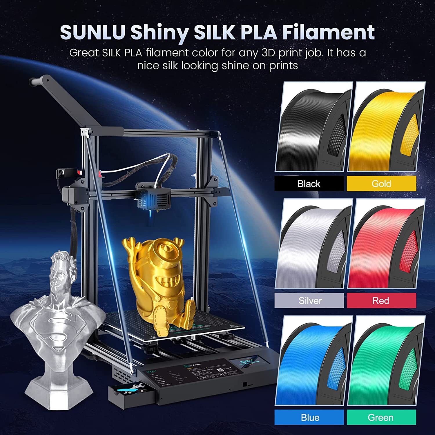 【BUY 6 GET 4 FREE,ADD 10 】 SUNLU PLA Matte META PLA+ PETG SILK ABS TPU Filament