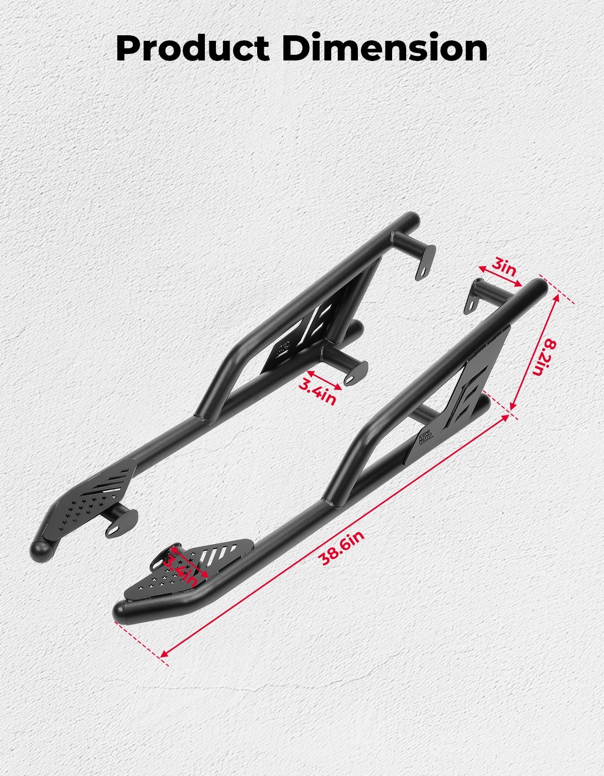 KEMIMOTO Pair Nerf Bars Side Step Rock Sliders For 16-2026 General 1000/XP 1000