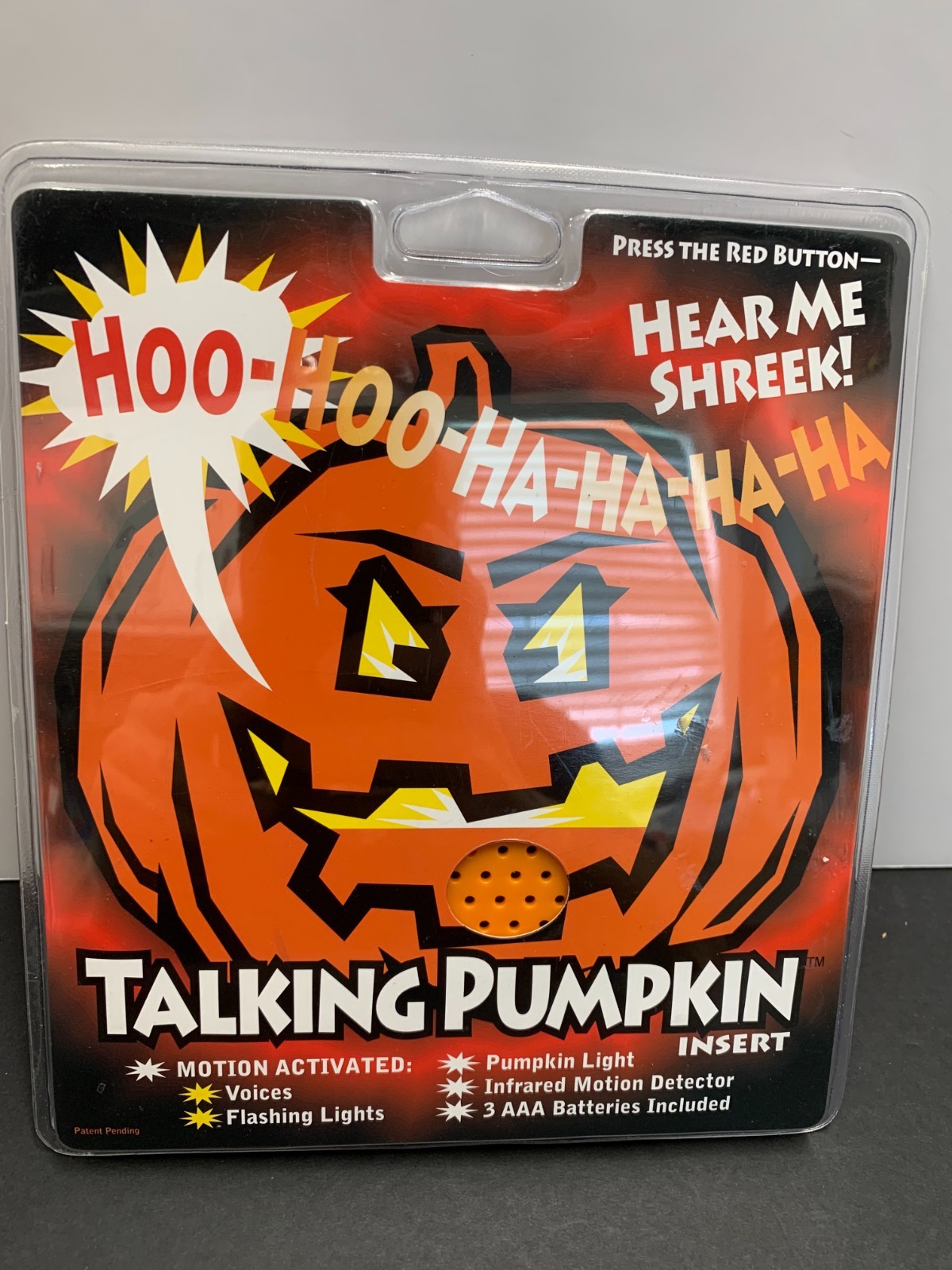 Talking Pumpkin Insert Motion Activated Light Sound Flashing Lights Halloween