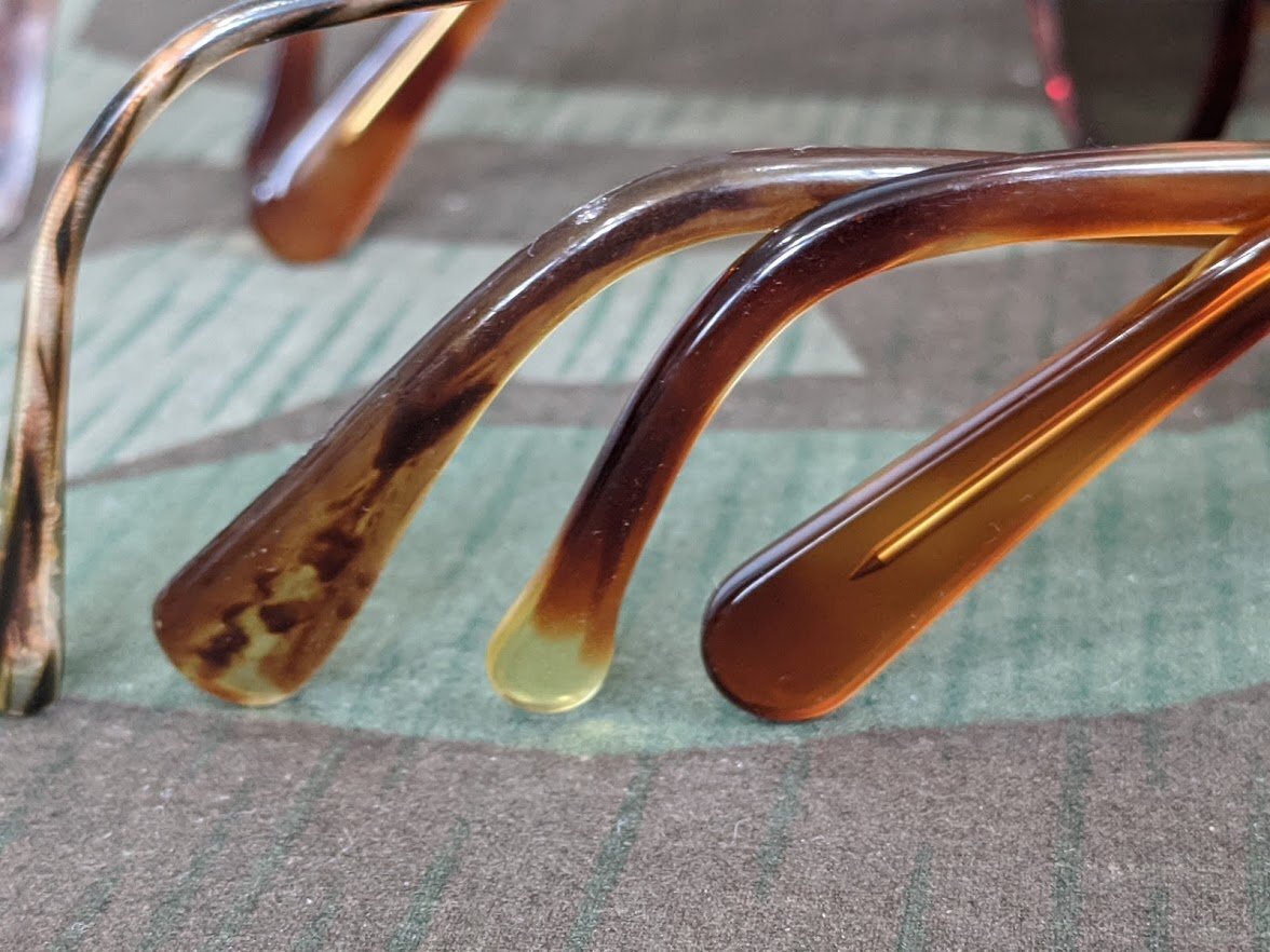 Repro WWII German Tortoise Shell Round MG Blendschutzbrille Sunglasses 1940s Vtg