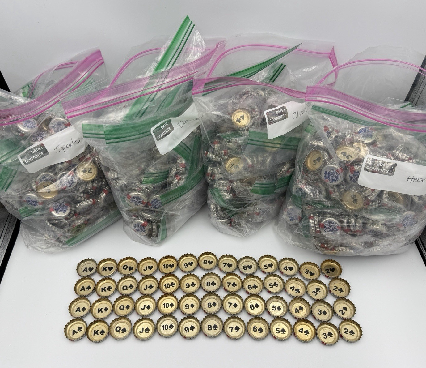 Full Deck Pabst Blue Ribbon Bottle Caps 52 Caps Discontinued! PBR Full Set