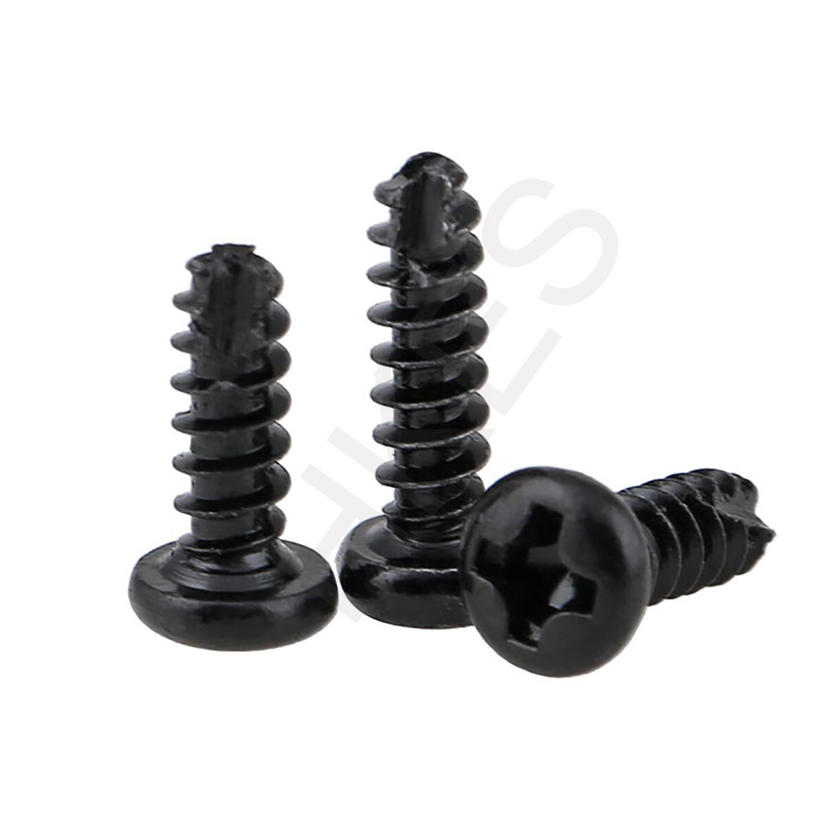 M2 M2.3 M2.6 M3 Phillips Pan Head Self Tapping Screws - Black Zinc Plated