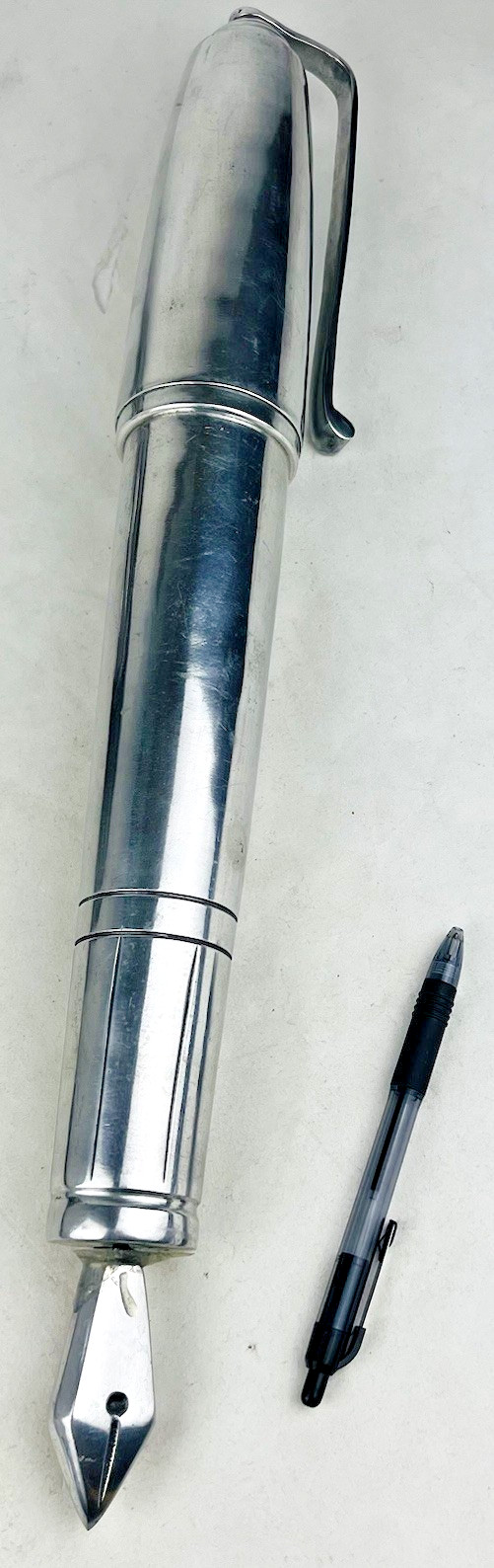 Vintage Oversized Aluminum Fountain Pen Store Display 20.5 Inch