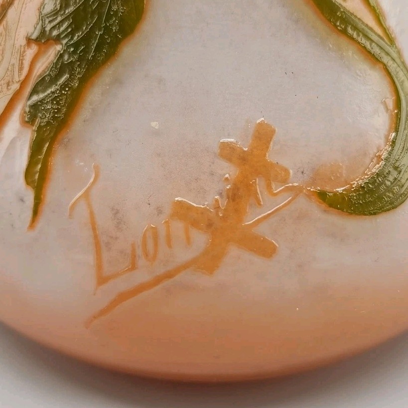 Antique Claret Jug Daum Nancy Victor Saglier Thistle Cameo Glass Art Nouveau 11"